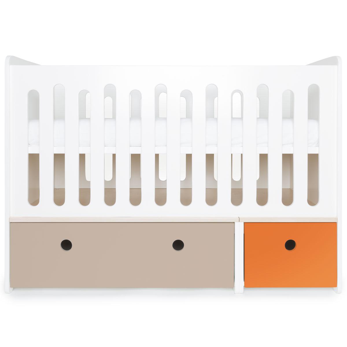 Cuna cama 70x140cm COLORFLEX warm grey-pure orange
