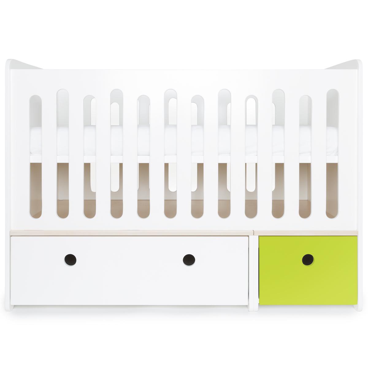 Cuna cama 70x140cm COLORFLEX white-lime