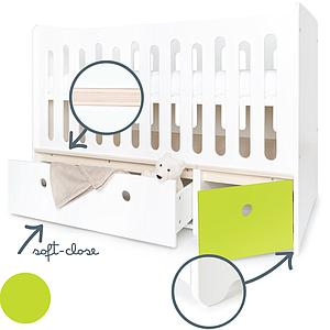 Cuna cama 70x140cm COLORFLEX white-lime