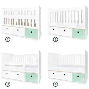 Cuna cama 70x140cm COLORFLEX white-mint 