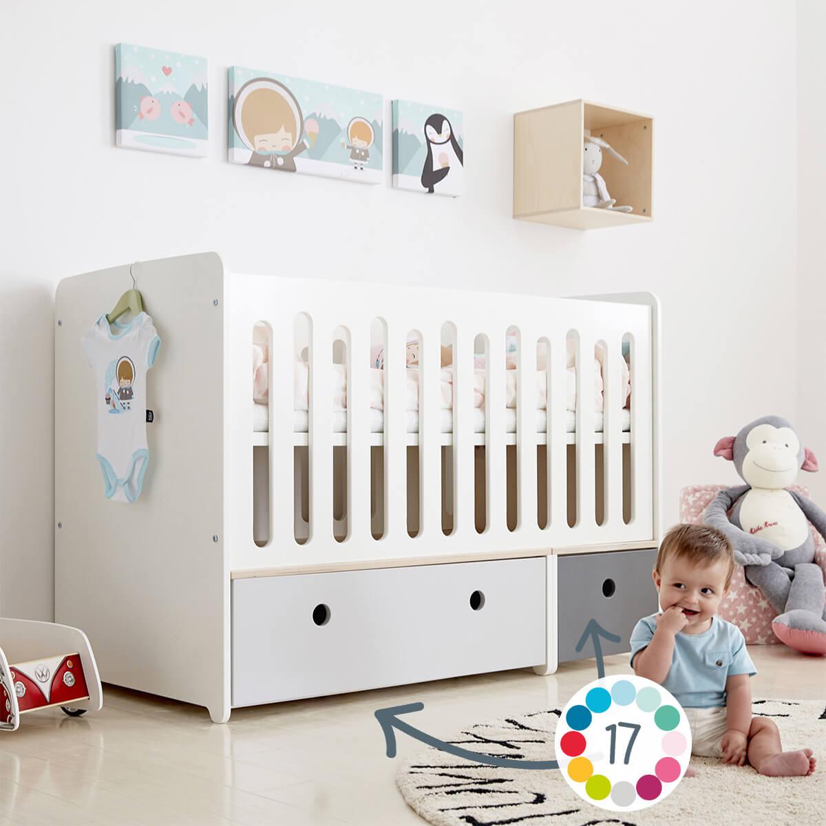 Cuna cama 70x140cm COLORFLEX white-pearl grey