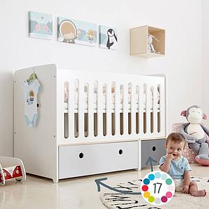 Cuna cama 70x140cm COLORFLEX white-pearl grey