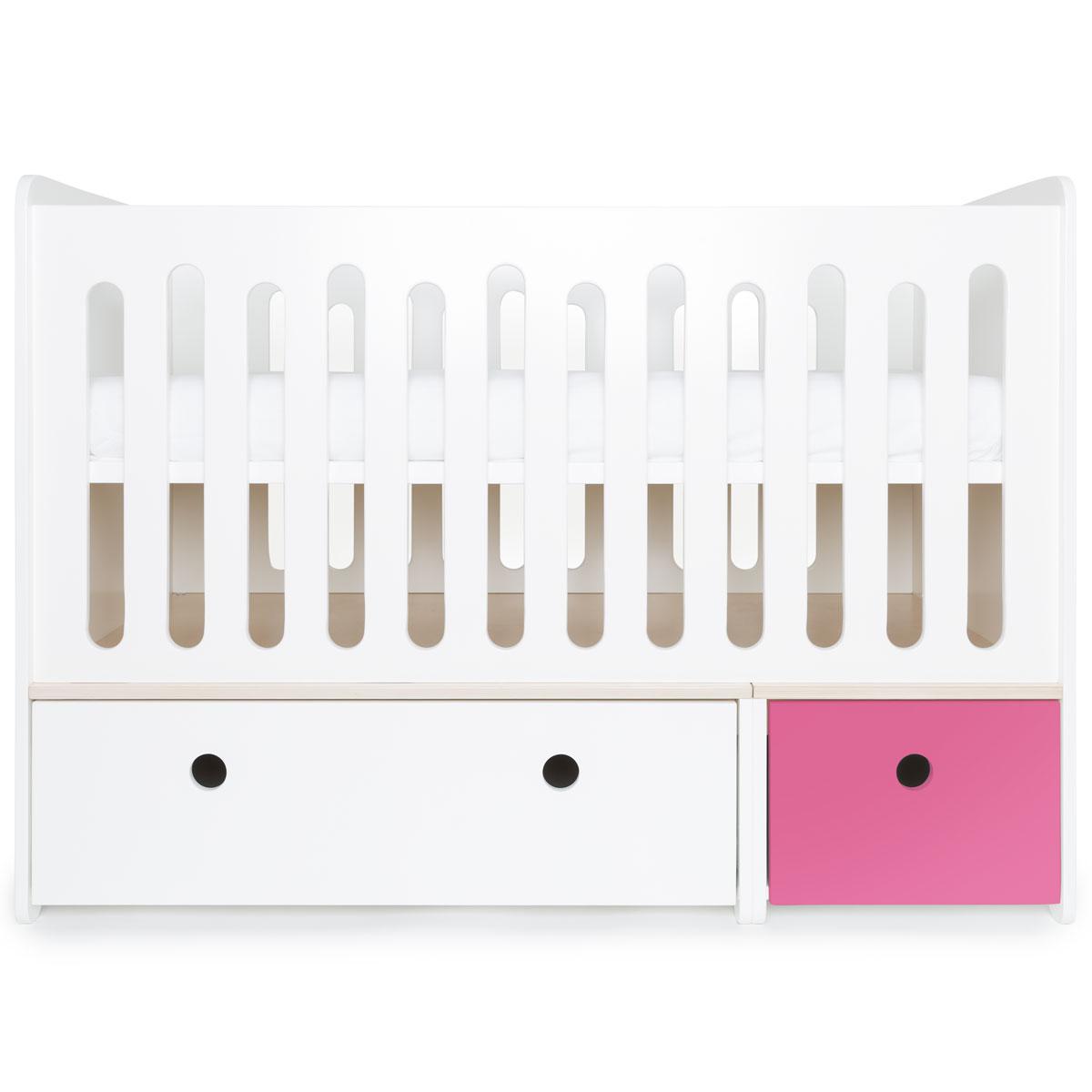 Cuna cama 70x140cm COLORFLEX white-pink