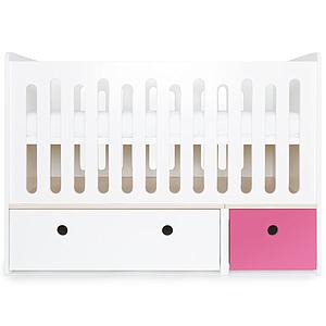 Cuna cama 70x140cm COLORFLEX white-pink