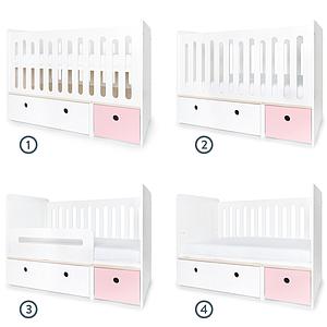 Cuna cama 70x140cm COLORFLEX white-sweet pink
