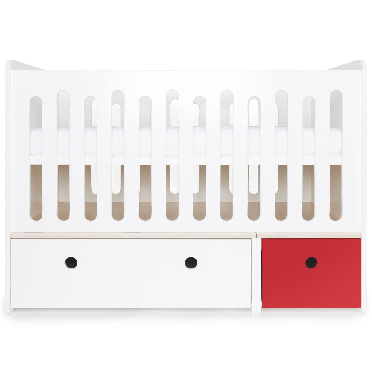 Cuna cama 70x140cm COLORFLEX white-true red
