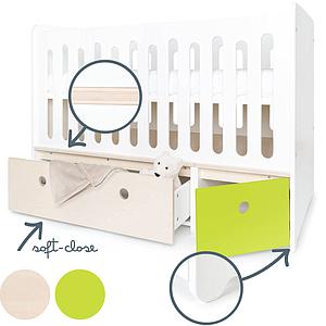 Cuna cama 70x140cm COLORFLEX white wash-lime