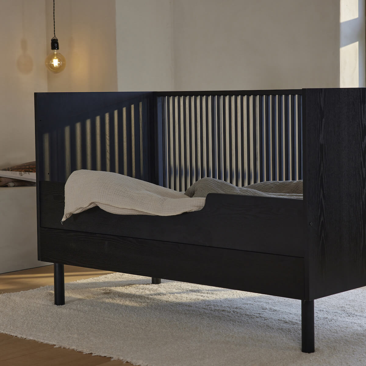 Cuna evolutiva 60x120cm HAI NO KI Quax Fresno negro