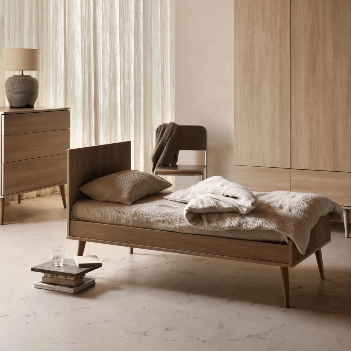 Cuna evolutiva 70x140cm FLOW Quax honey ash