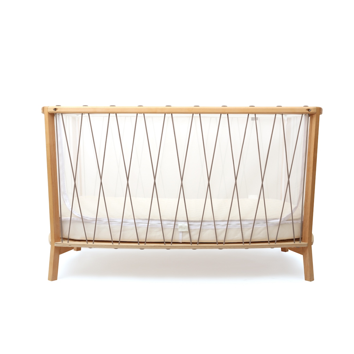 Cuna evolutiva-colchón orgánico 60x120cm KIMI Charlie Crane hazelnut