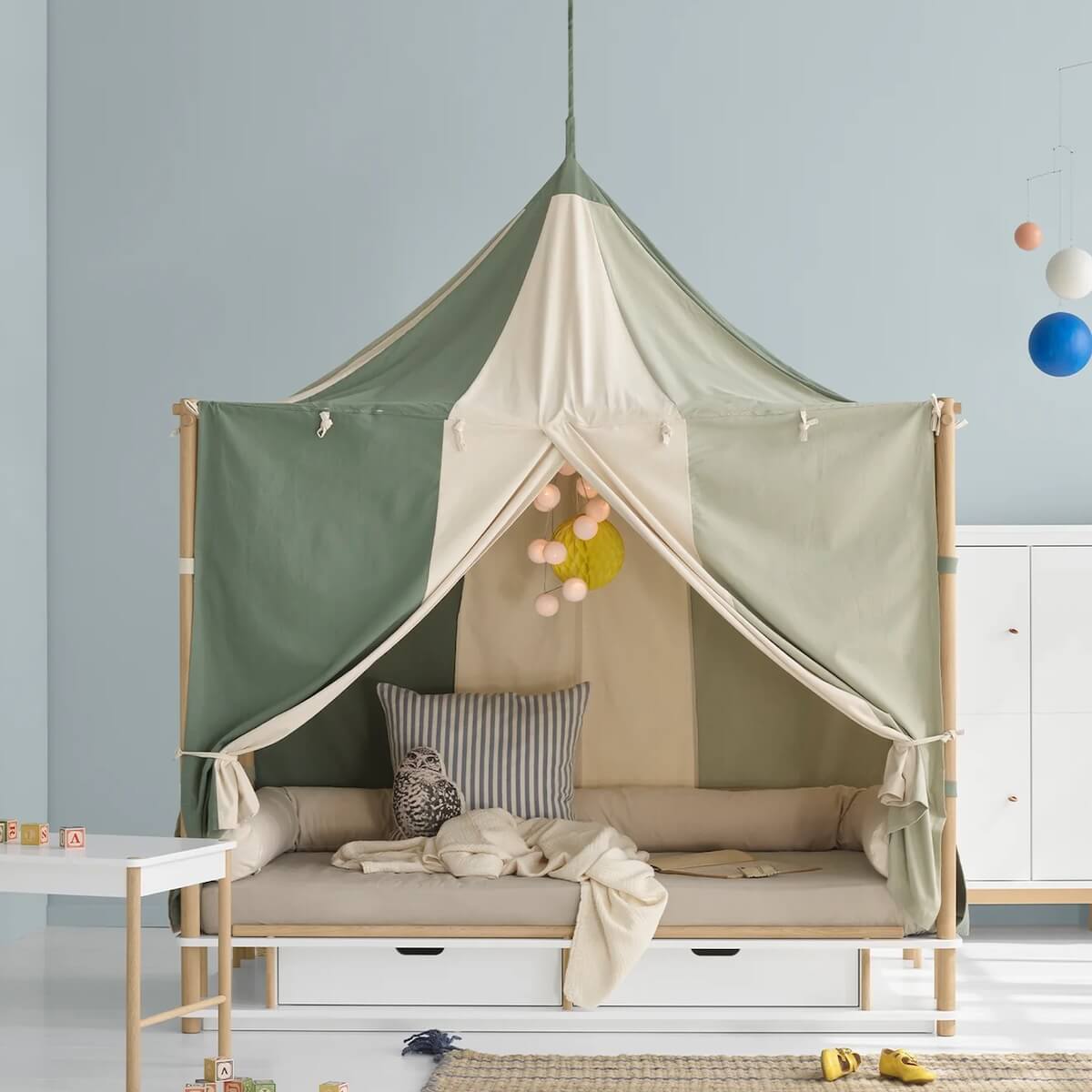 Dosel cama CAMP Oliver Furniture Circus verde sin teñir