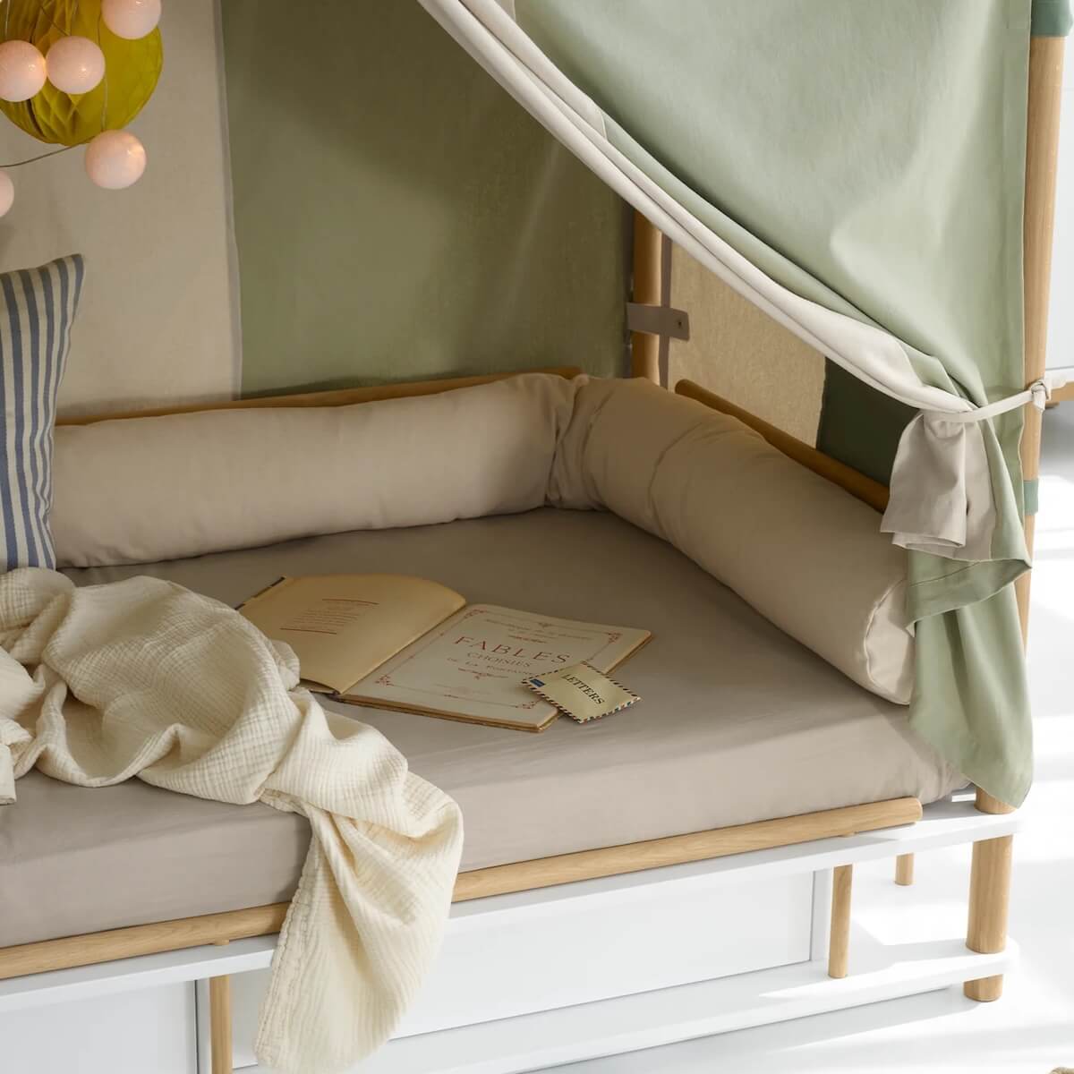 Dosel cama CAMP Oliver Furniture Circus verde sin teñir