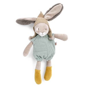 Doudou conejo TROIS PETITS LAPINS Moulin Roty sauge