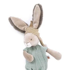 Doudou conejo TROIS PETITS LAPINS Moulin Roty sauge