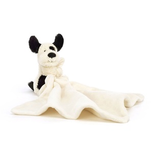 Doudou manta cachorro BASHFUL Jellycat crema-negro