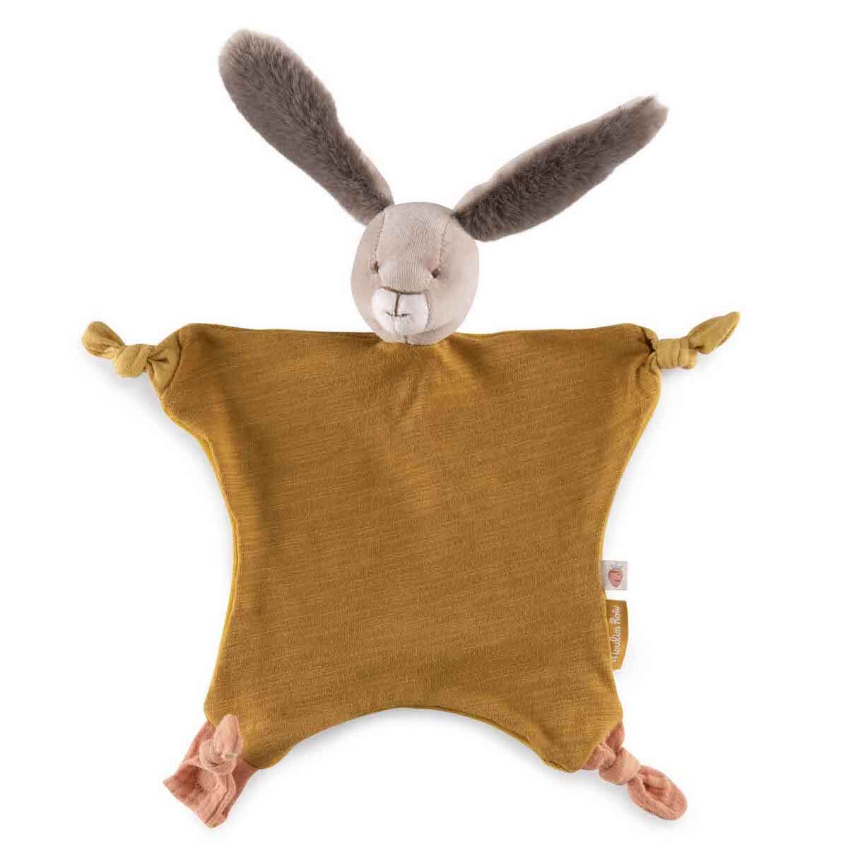 Doudou manta conejo TROIS PETITS LAPINS Moulin Roty ocre