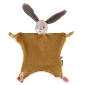 Doudou manta conejo TROIS PETITS LAPINS Moulin Roty ocre