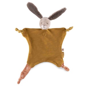 Doudou manta conejo TROIS PETITS LAPINS Moulin Roty ocre