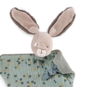 Doudou manta conejo TROIS PETITS LAPINS Moulin Roty sauge