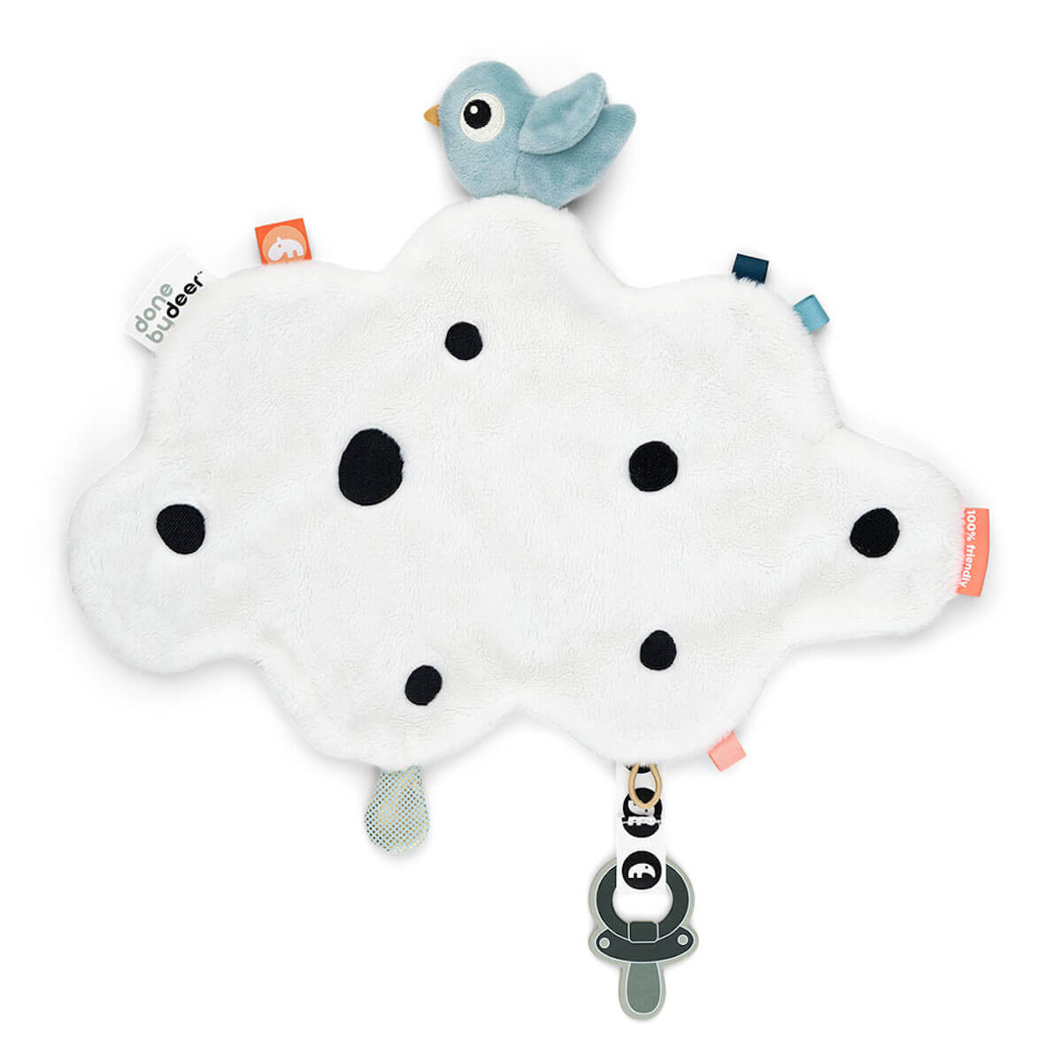 Doudou-sujeta chupetes HAPPY CLOUDS Done by Deer blue