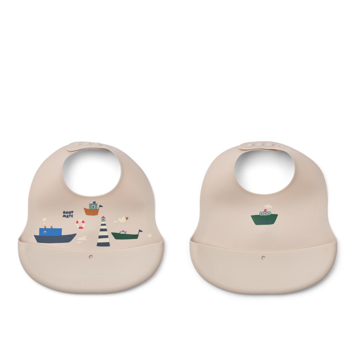 Ember Printed Bib 2-pack Liewood Sailing Sandy