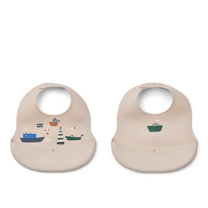 Ember Printed Bib 2-pack Liewood Sailing Sandy