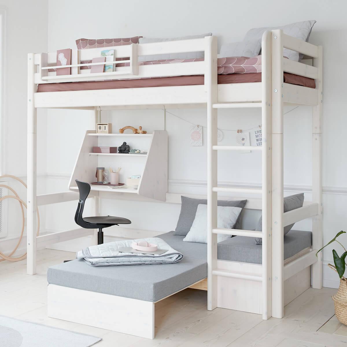 Escritorio click on cama alta CLASSIC Flexa blanco cal