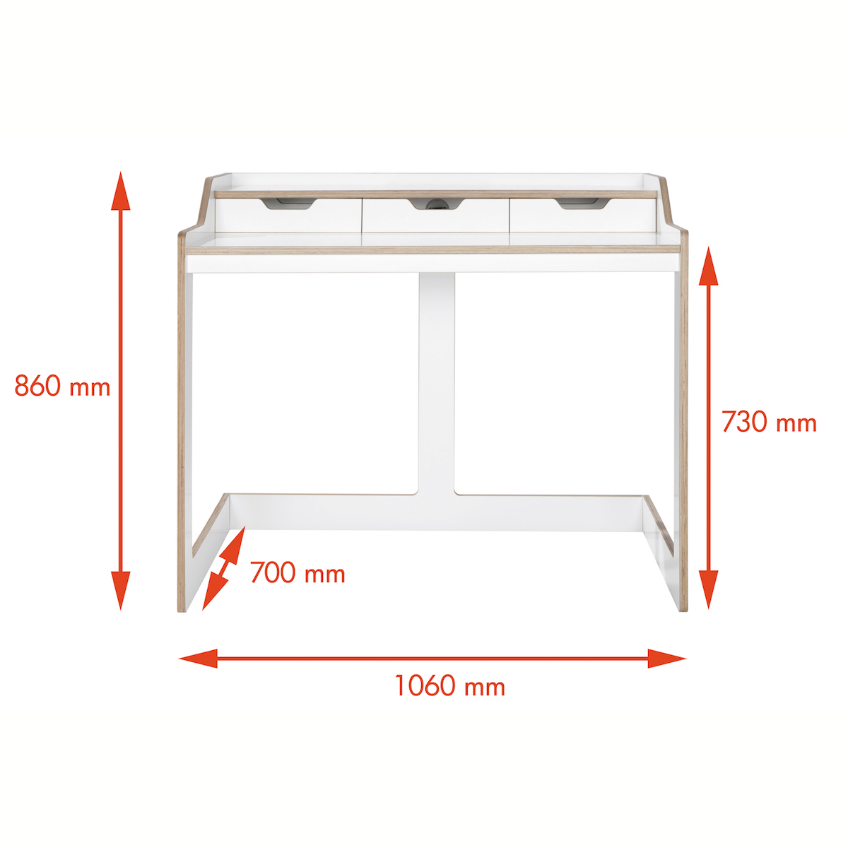 Escritorio PLANE Müller Small Living blanco