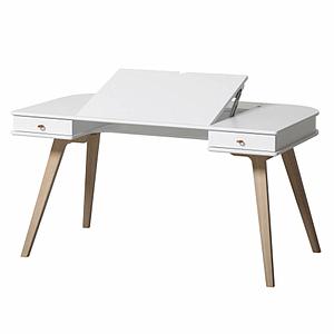 Escritorio-silla 66cm WOOD Oliver Furniture blanco-roble