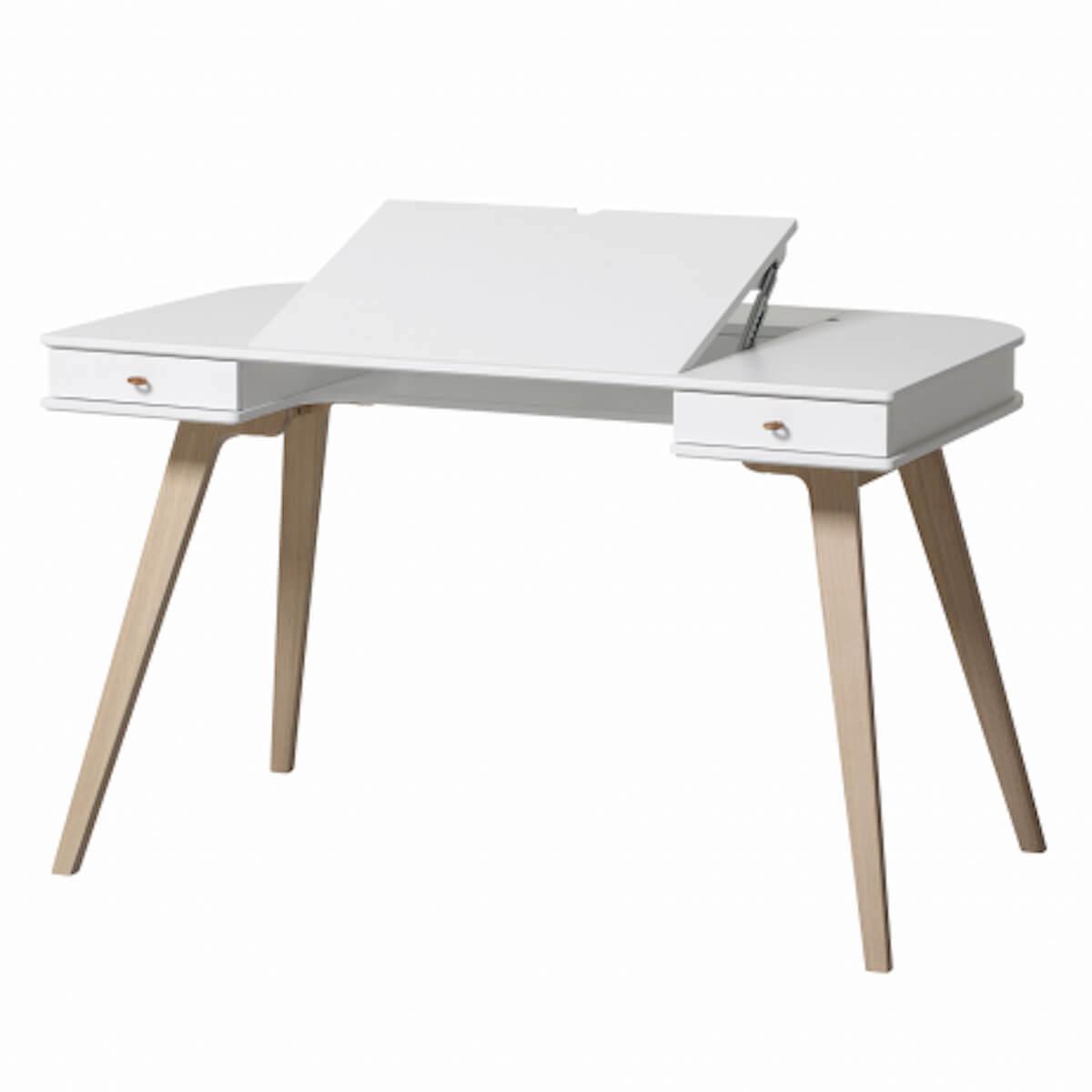 Escritorio-silla 72,6cm WOOD Oliver furniture blanco-roble