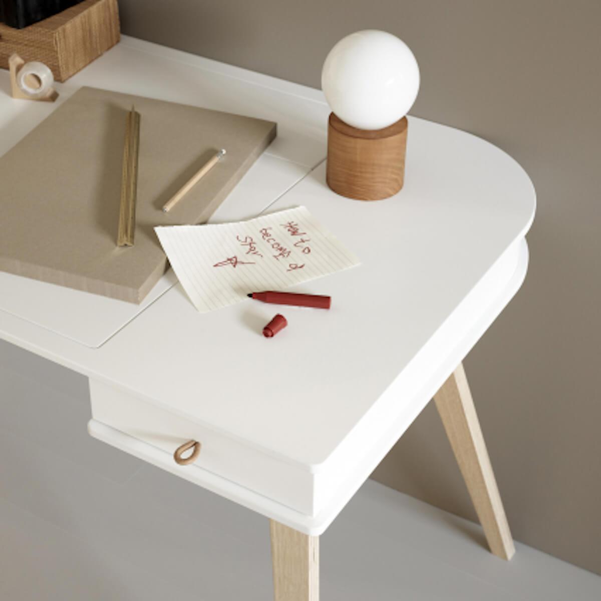 Escritorio-silla 72,6cm WOOD Oliver furniture blanco-roble
