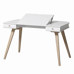 Escritorio-silla 72,6cm WOOD Oliver furniture blanco-roble