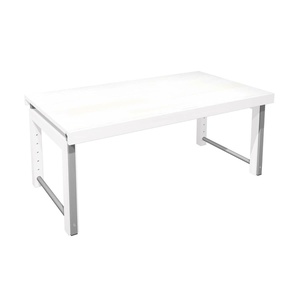 Escritorio ZIGGY de Breuyn haya maciza acabado blanco - metal gris
