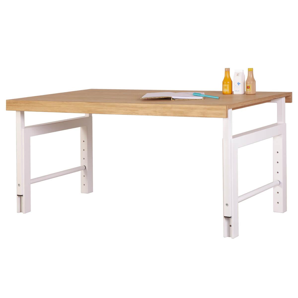 Escritorio ZIGGY de Breuyn haya maciza, acabado roble blanco