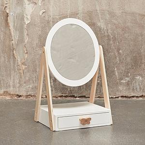 Espejo mesa-cajón Astrup blanco-natural