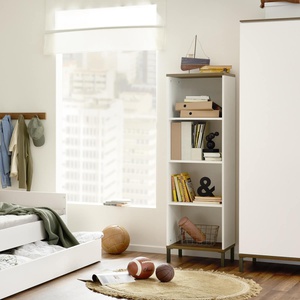 Estantería 48x157cm LOVELY ALIV Yuny by Paidi off white-dark walnut