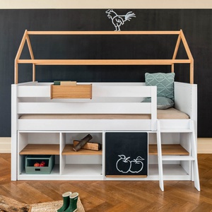 Estantería pequeña KASVA lacado blanco-roble