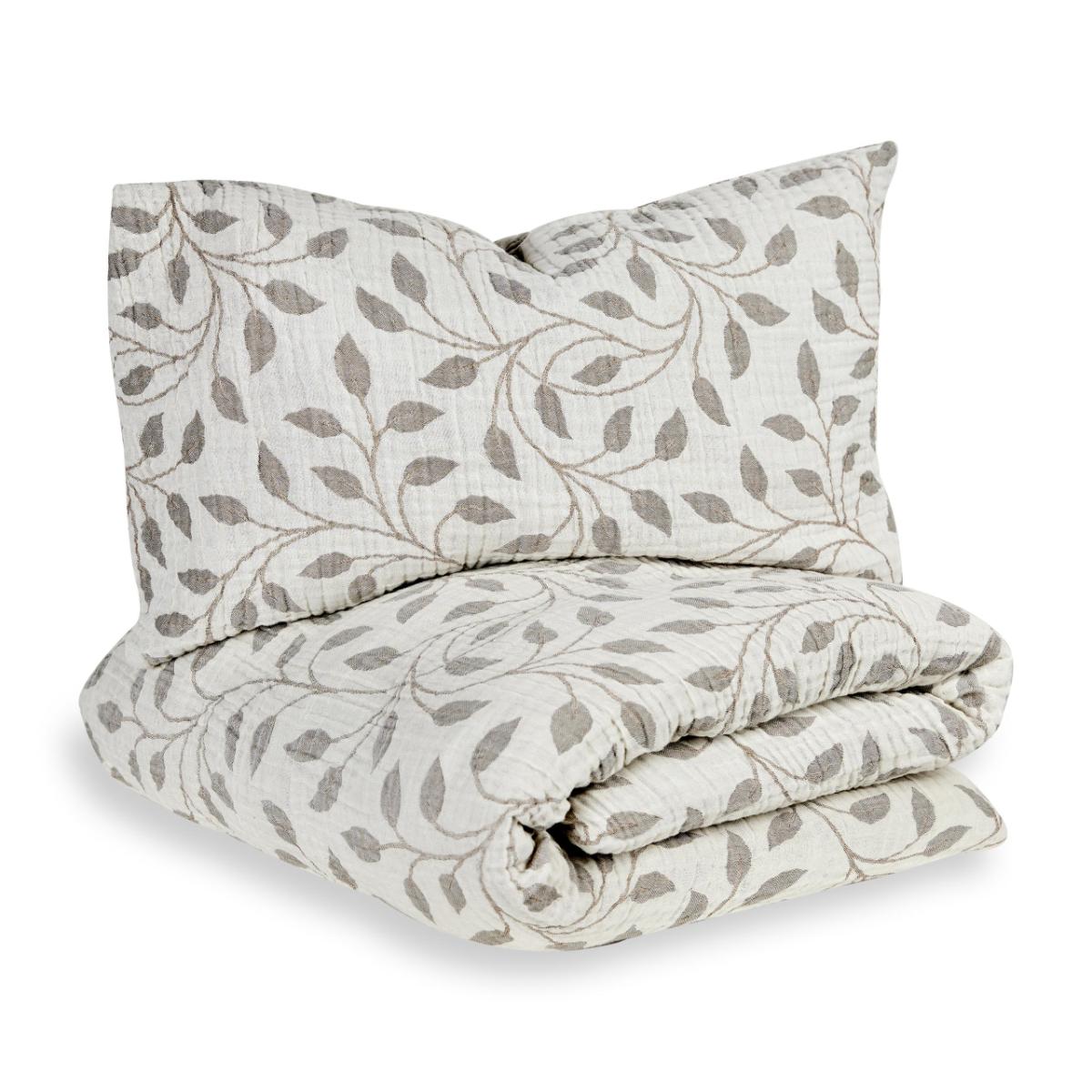 Funda nórdica 100x135cm NATURAL Quax leaf