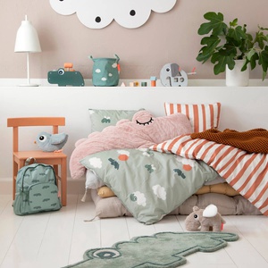 Funda nórdica 100x140cm HAPPY CLOUDS Done by Deer green