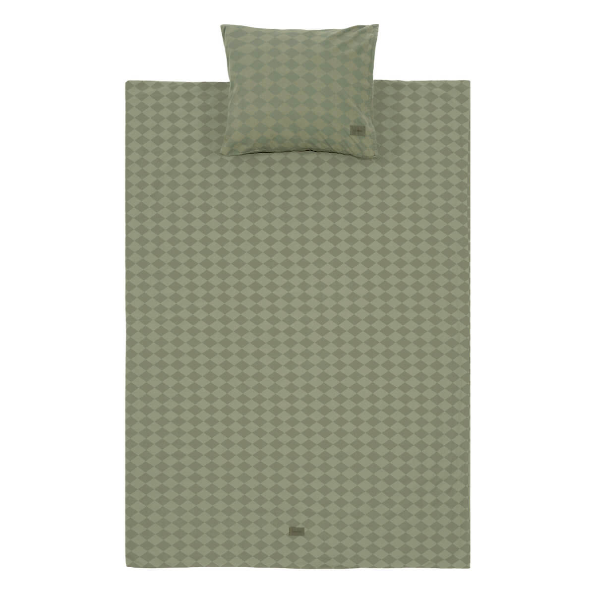 Funda nórdica 100x140cm VIBES Nobodinoz green harlequin