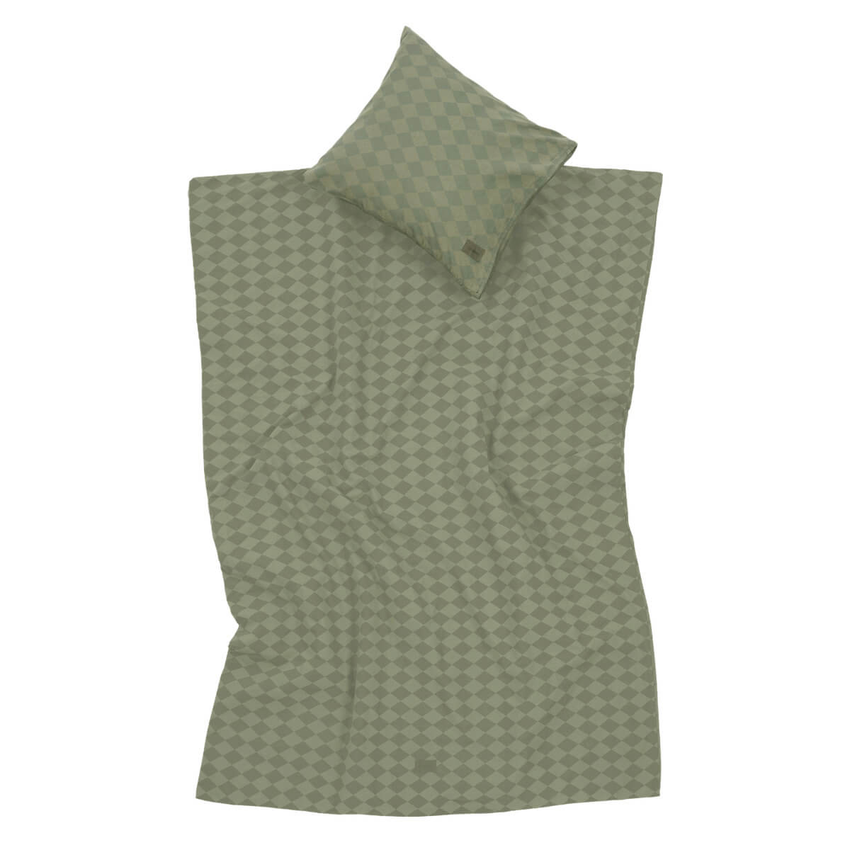 Funda nórdica 100x140cm VIBES Nobodinoz green harlequin