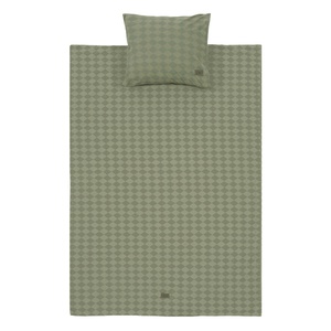 Funda nórdica 100x140cm VIBES Nobodinoz green harlequin