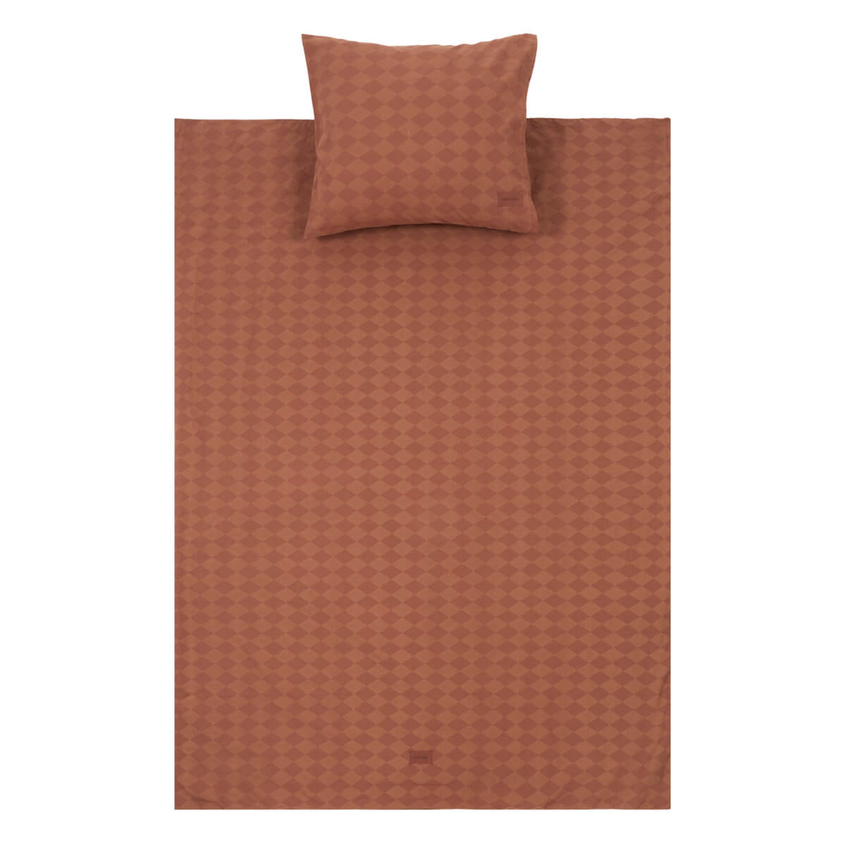 Funda nórdica 100x140cm VIBES Nobodinoz maroon harlequin