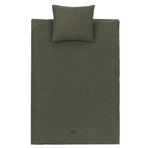 Funda nórdica 100x140cm WABI-SABI Nobodinoz Flore vetiver