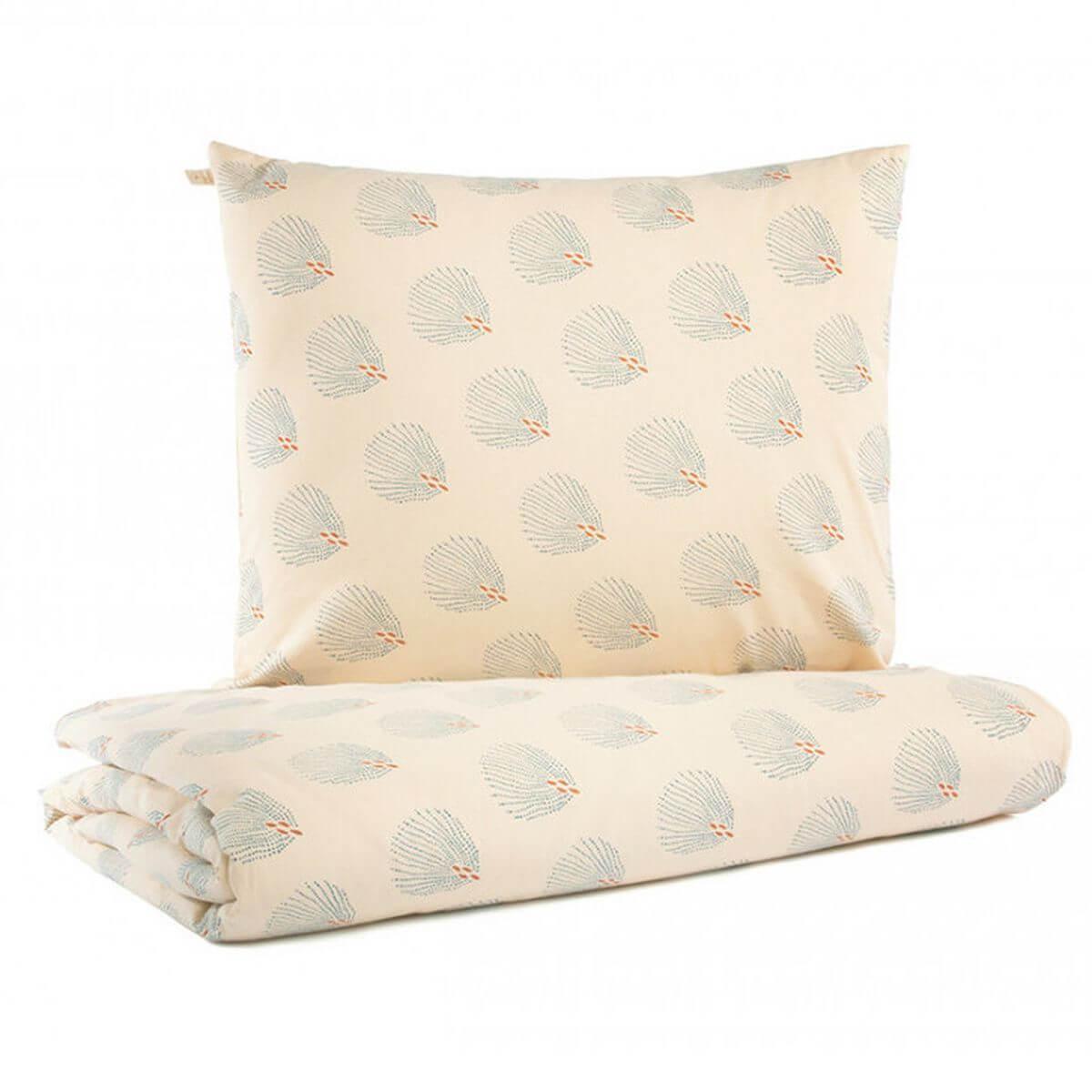 Funda nórdica 100x150cm HIMALAYA Nobodinoz blue gatsby-cream