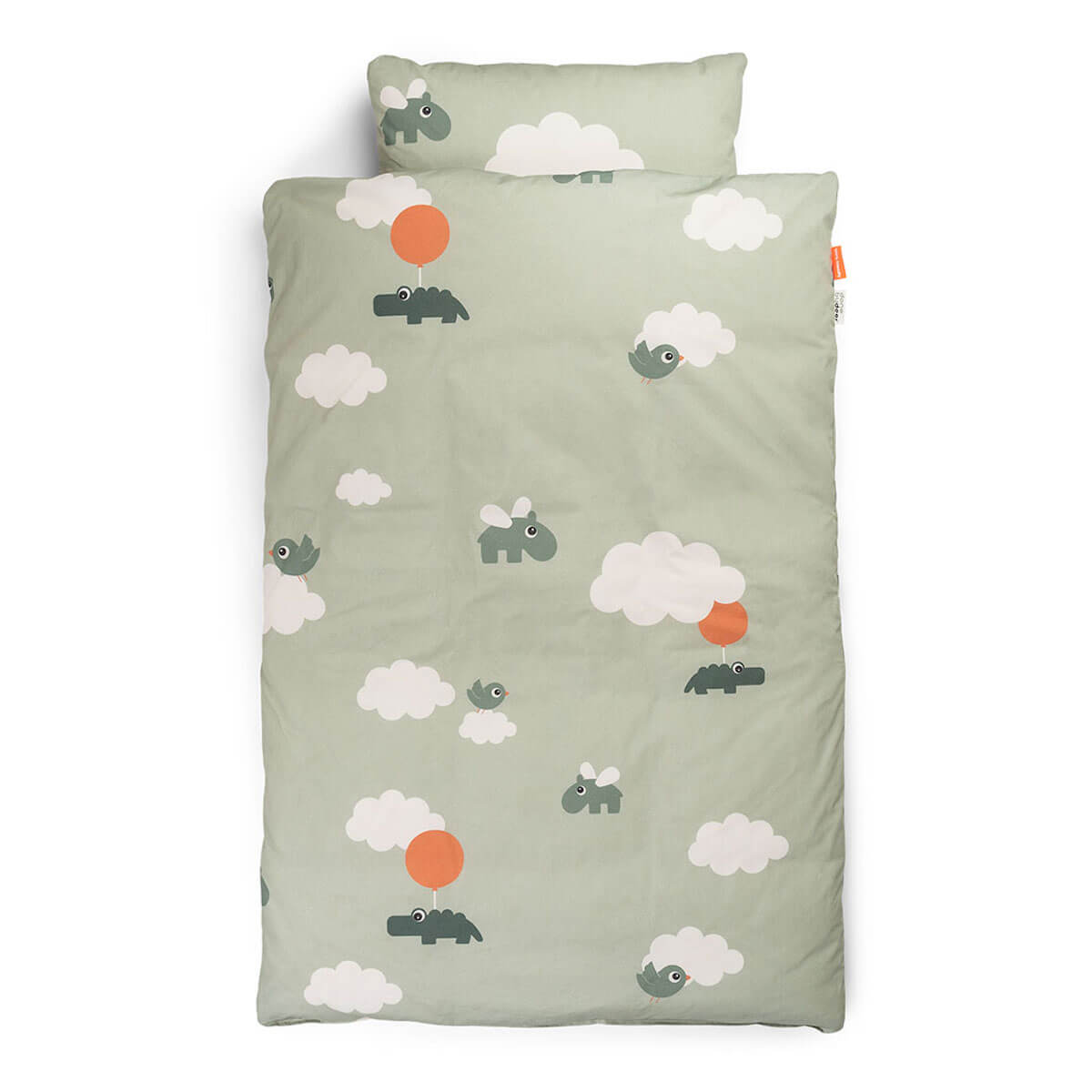 Funda nórdica 70x100cm HAPPY CLOUDS Done by Deer green