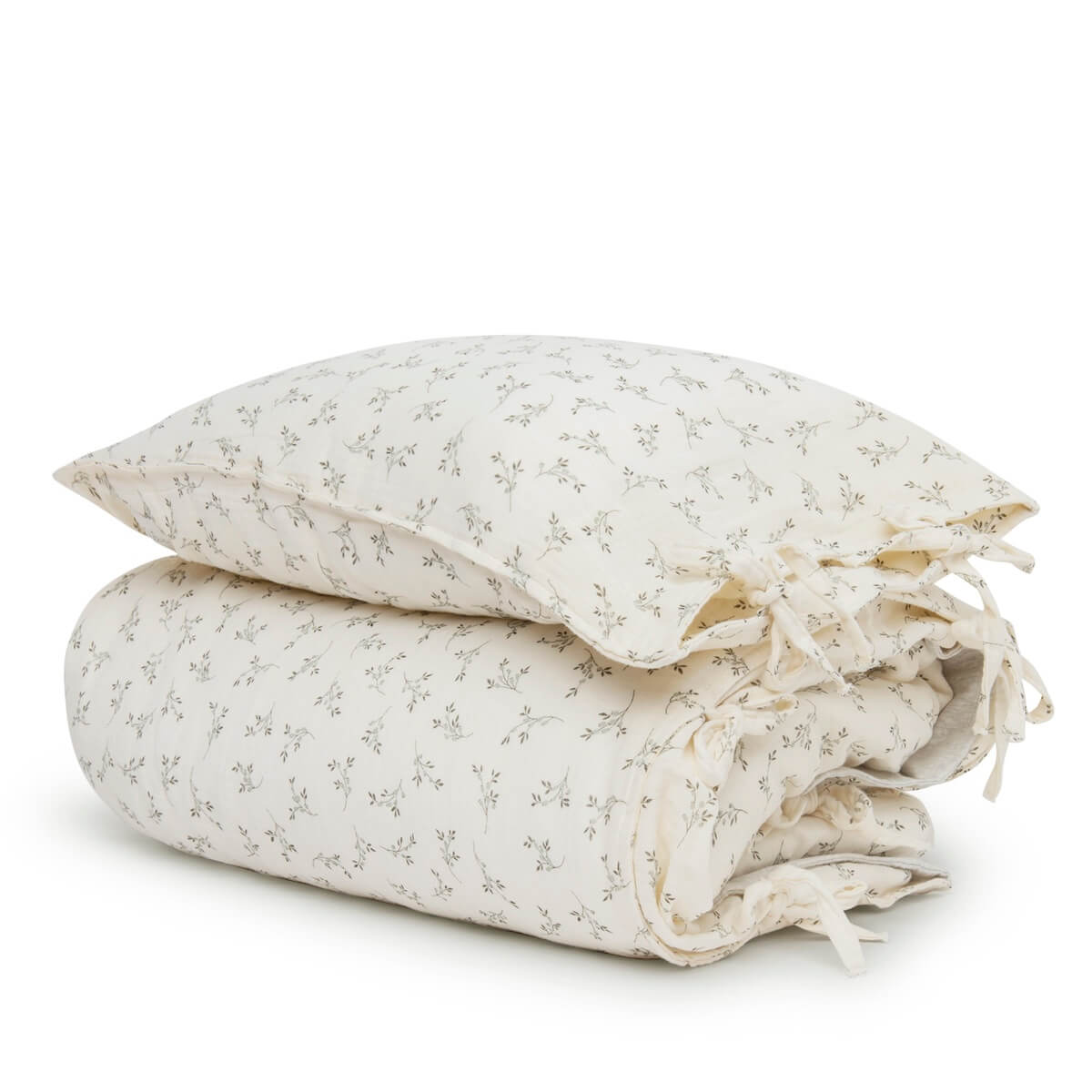 Funda nórdica 70x140cm Babyshower olive bloom