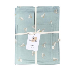 Funda nórdica DUCKS azul beige 100x140cm y funda de almohada 40x40cm