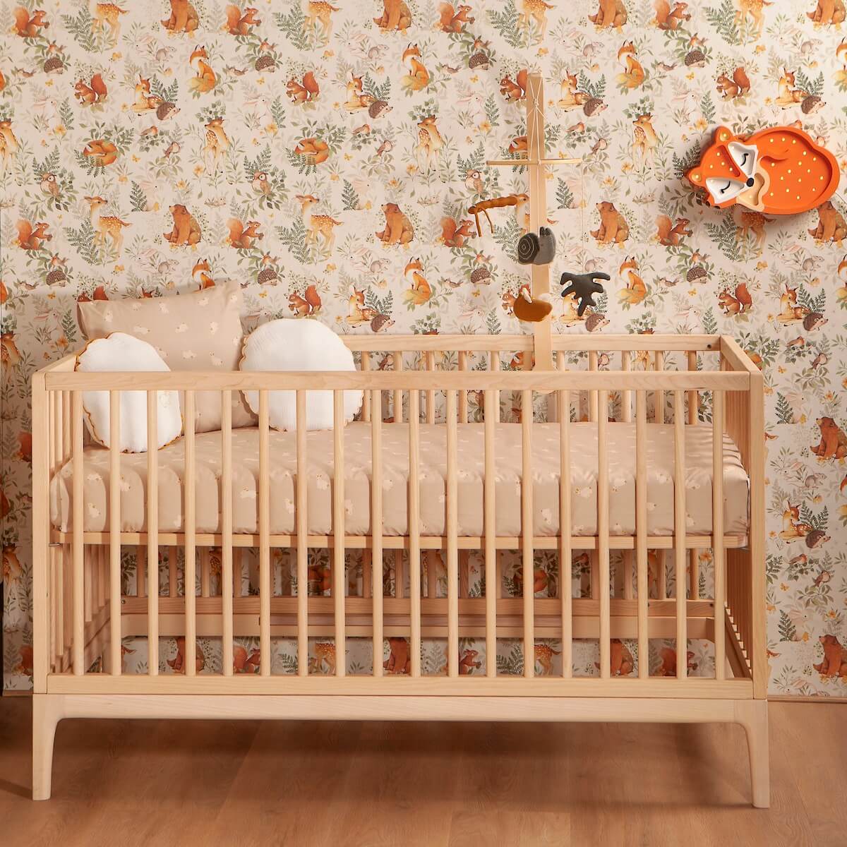 Funda nórdica RABBITS beige 100x140cm y funda de almohada 40x40cm