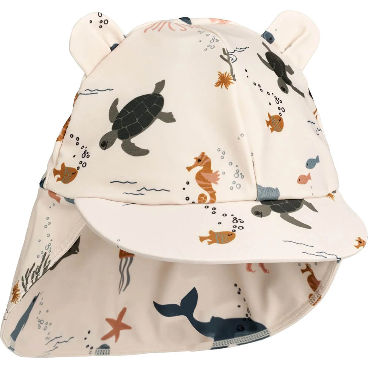 Gorra solapa-cuello 6-9m SENIA Liewood Sea creature sandy